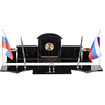 0039459 Нат.камень Письменный набор из обсидиана "ОФИСНЫЙ" 10 предметов МБ-058