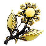 0058508/2206.4 Брошь Цветок Георгин (белый)