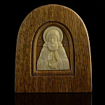 Икона "Сергий Радонежский" (бивень мамонта)