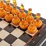 Шахматный ларец с янтарными фигурами "Королевский" 48х48 см, фотография 9. Интернет-магазин ЛАВКА ПОДАРКОВ