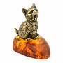 Статуэтка с янтарем "Голодный котенок", фотография 4. Интернет-магазин ЛАВКА ПОДАРКОВ