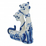 Статуэтка "Коты-парочка". Гжель, фотография 1. Интернет-магазин ЛАВКА ПОДАРКОВ