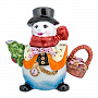 Чайник "Снеговик". Гжель в цвете, фотография 1. Интернет-магазин ЛАВКА ПОДАРКОВ