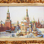 Панно янтарное "Московский Кремль зимой" 20х16 см, фотография 1. Интернет-магазин ЛАВКА ПОДАРКОВ