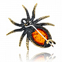 Брошь с янтарем "Паук", фотография 1. Интернет-магазин ЛАВКА ПОДАРКОВ