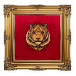 Панно объемное из янтаря "Тигр" 72х72 см