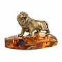 Статуэтка с янтарем "Лев", фотография 1. Интернет-магазин ЛАВКА ПОДАРКОВ