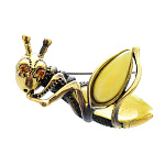 0045195/1334.4 Брошь Кузнечик (белый)