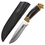 0072836 Оружие сувенирное НОЖ "ТИГР" Х-12 с головой кож.ножны,черн