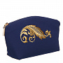 Косметичка "Золото осени". Синяя с золотой вышивкой, фотография 5. Интернет-магазин ЛАВКА ПОДАРКОВ