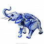 Скульптура "Слон" Гжель, фотография 1. Интернет-магазин ЛАВКА ПОДАРКОВ