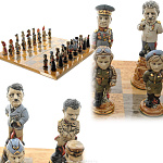 0017185  ШАХМАТЫ КОЛЛЕКЦИОННЫЕ "Мы победили!" доска-карельск. береза