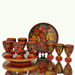 0020274/6 персон Хохлома НАБОР ДЛЯ КОНЬЯКА 7 предметов