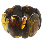 Браслет из натурального янтаря "Черный"