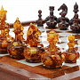 Шахматы из камня с янтарными фигурами, фотография 5. Интернет-магазин ЛАВКА ПОДАРКОВ