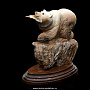 Скульптура из бивня мамонта "Медведь с рыбой", фотография 2. Интернет-магазин ЛАВКА ПОДАРКОВ