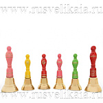 0015422/10*5-№3-корич Бронза КОЛОКОЛЬЧИК "Классический" Коричн. с деревянной ручкой