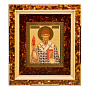 Икона янтарная "Спиридон Тримифунтский" 35х38 см, фотография 1. Интернет-магазин ЛАВКА ПОДАРКОВ