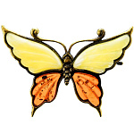 0049745/2175.4 Брошь Бабочка Нитта (коньячный)