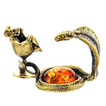 0045558/318 Сувенир Змейка с мышкой Сувенир (коньячный)