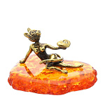 0045873/474 Сувенир Кошечка с сердцем Сувенир (коньячный)