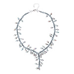 Колье из бисера и жемчуга "Черное танго"