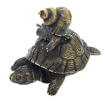 0037853 Бронза Скульптура "ЧЕРЕПАХА С УЛИТКОЙ"литье