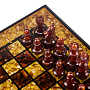 Шахматы с инкрустацией и фигурами из янтаря 30х30 см, фотография 11. Интернет-магазин ЛАВКА ПОДАРКОВ