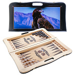 0062425/60*30 Настольные игры 2в1 НАРДЫ/ШАШКИ дипломат "ОРЕЛ" 60*30см 