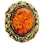 0049747/724.4 Брошь Барокко №3 (коньячный)