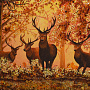 Картина янтарная "Благородные олени" 60х80 см, фотография 1. Интернет-магазин ЛАВКА ПОДАРКОВ