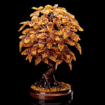 0055710-НП ДЕРЕВО ДЕНЕЖНОЕ ЯНТАРНОЕ на подставке, выс.50*50*60см