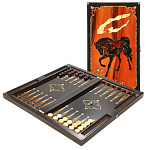 0023214/СИР  Янтарь Нардовая доска с фишк."АРГАМАК"64*60*8см(00000164)(чемодан) 