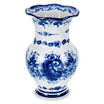 0069759 Гжель ВАЗА "ЦВЕТЫ" ,тюльпан,h =15 см, кобальт 