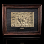 /30*40см Офорт черно-белый "Военная Авиация.Т- 50"  коллаж