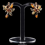 821128/9,46г  Серебро 925* СЕРЬГИ вст.Янтарь позолота