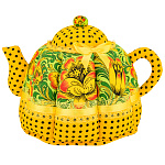 300151  Сувенир Грелка на Чайник " ЧАЙНИК" Хохлома (желтый)