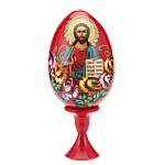 0063489 Яйцо пасхальное "ВСЕДЕРЖИТЕЛЬ" на подставке 7*15см