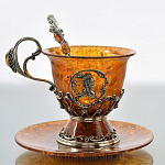 0022236-Б Янтарь Чайный набор "Екатерина  II" в ПУ Бронза