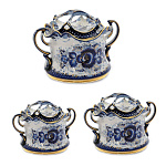 0015058/№1 Гжель Сахарница "Утро №1"Большая 13*18см Авт. Алехин С.С.