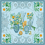 500007 Сувенирный платок "Мелодия хрусталя", шелк 70% вискоза 30%, 90*90 см МД Нины Ручкиной