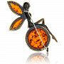 Брошь с янтарем "Фея на шаре", фотография 1. Интернет-магазин ЛАВКА ПОДАРКОВ