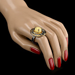 820930/10,8г  Серебро 925* КОЛЬЦО вст.Янтарь р/п 