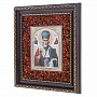 Настенная янтарная икона "Николай Чудотворец" 19х22 см, фотография 2. Интернет-магазин ЛАВКА ПОДАРКОВ