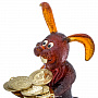 Статуэтка из янтаря "Кролик с монетами", фотография 5. Интернет-магазин ЛАВКА ПОДАРКОВ