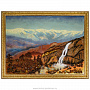 Картина янтарная "Водопад в горах" 60х80 см, фотография 1. Интернет-магазин ЛАВКА ПОДАРКОВ