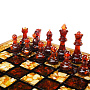 Шахматы складные с инкрустацией и фигурами из янтаря 34х34 см, фотография 2. Интернет-магазин ЛАВКА ПОДАРКОВ