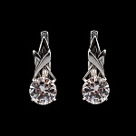 Серьги с фианитовыми вставками 6,84 гр. Серебро 925*
