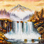 Картина янтарная "Горный водопад" 30х40 см, фотография 4. Интернет-магазин ЛАВКА ПОДАРКОВ