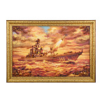 Картина янтарная "Крейсер Адмирал Нахимов" 40х60 см